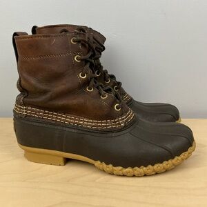 Vintage L.L. Bean Women’s Size 8.0 M Duck Boots Brown Leather Hunting Shoes USA